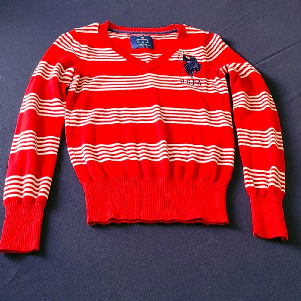U.S. POLO ASSN. Red/White Sweater Size Small